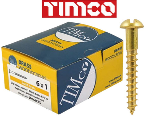 TIMCO Solid Brass Slotted Round Screws I The Builders Merchant Group Ltd