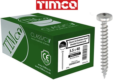 TIMCO Classic Multi-Purpose Woodscrews Pan Head A2 Stainless Steel I The Builders Merchant Group Ltd