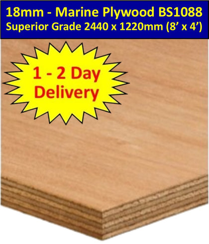 18mm Marine Hardwood Plywood Superior Grade 2440 x 1220mm I The Builders Merchant Group Ltd