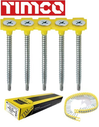 3.5 x 35mm Collated Zinc Plated Fine Thread Phillips Timco Drywall Screws - 1000 Pack