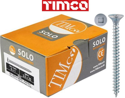 TIMCO Solo Chipboard Woodscrews SQ2 Square Pan Head Zinc I The Builders Merchant Group Ltd