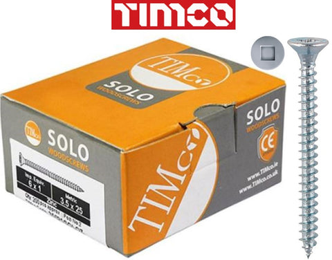TIMCO Solo Chipboard Woodscrews SQ2 Square Pan Head Zinc I The Builders Merchant Group Ltd