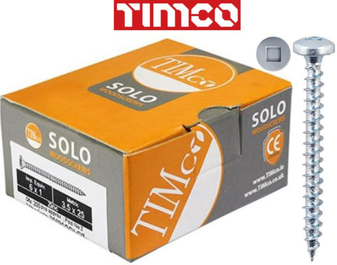 TIMCO 40020SQPSZ Solo Chipboard Woodscrews SQ2 Square Pan Head Zinc I The Builders Merchant Group Ltd