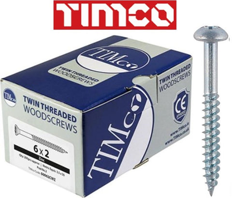 TIMCO Twinthread Woodscrews Pozi Round BZP I The Builders Merchant Group Ltd