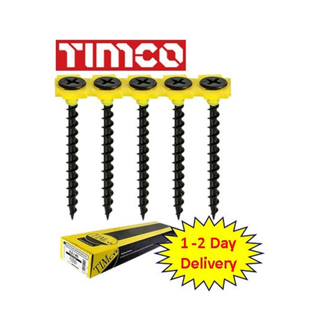 3.5 x 25mm Collated Black Phosphate Coarse Thread Timco Drywall Screws I The Builders Merchant Group Ltd