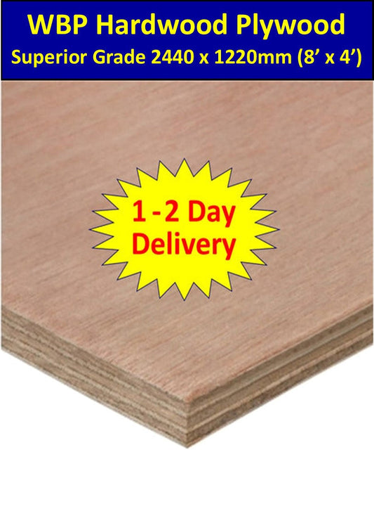 18mm Hardwood Plywood WBP B/BB Superior Grade 2440 x 1220mm (8ft x 4ft)I The Builders Merchant Group Ltd
