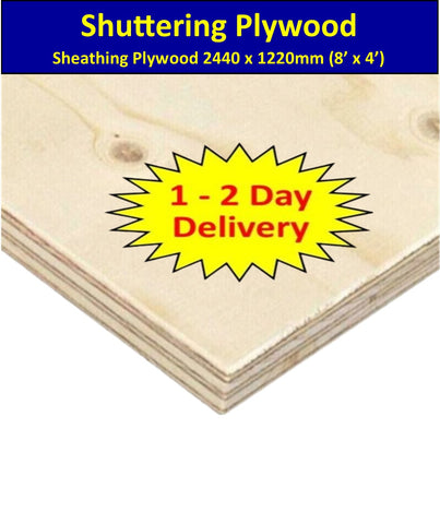 Shuttering Sheathing Elliottis Premium Grade Pine Structural Plywood Softwood 2440mm x 1220mm I The Builders Merchant Group Ltd