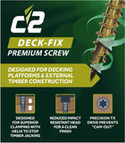 C2 Deck-Fix Premium TX CSK Decking Screws - Tub I The Builders Merchant Group Ltd