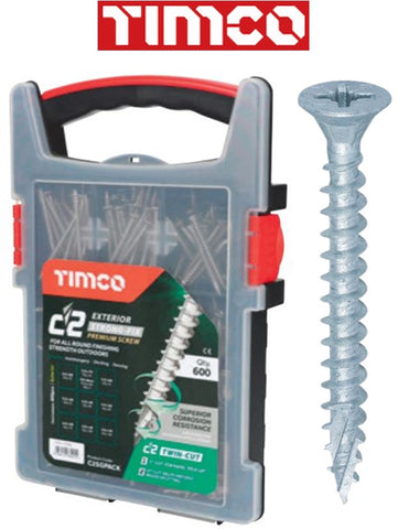 C2 Exterior Strong-Fix Industry Pack TIMCO Multi-Purpose Screws PZ2 CSK ZYP Tub I The Builders Merchant Group Ltd