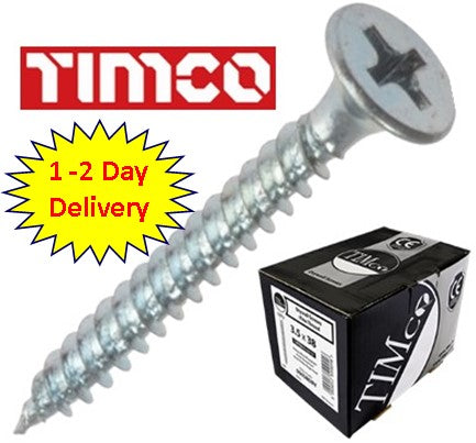 3.5 x 45mm Zinc Plated Fine Thread Phillips Timco Drywall Screws I The Builders Merchant Group Ltd