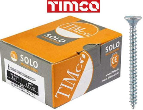 TIMCO 40025SQSZ Solo Chipboard Woodscrews SQ2 Square CSK Zinc I The Builders Merchant Group Ltd