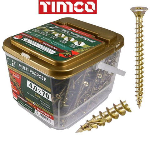 4.0 x 30mm C2 Strong-Fix TIMCO Premium Multi-Purpose Screws PZ2 CSK ZYP - 1500 Tub I The Builders Merchant Group Ltd