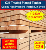 200 x 47mm (8" x 2") Sawn Treated Wood Kiln Dried Timber FSC - 3.6m